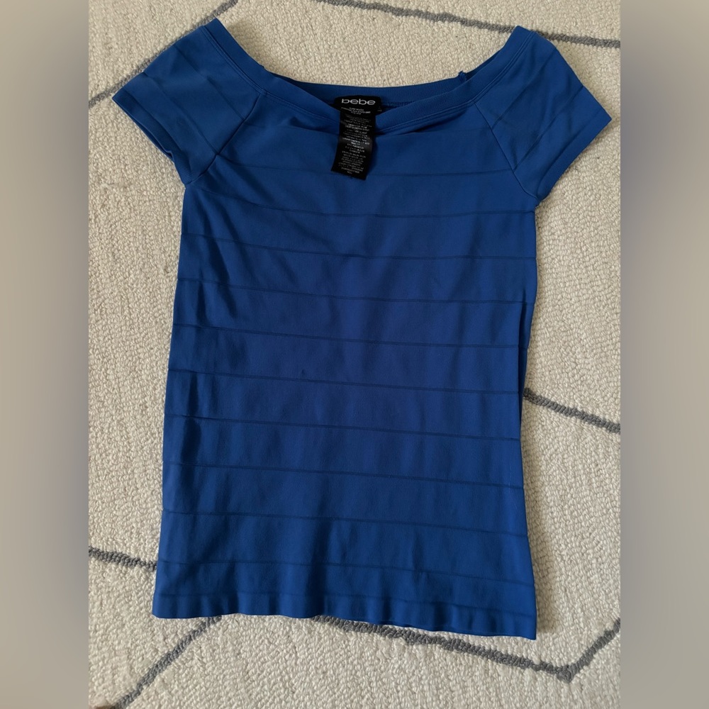 Bebe Blue fitted top